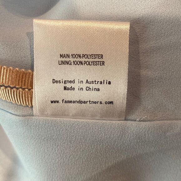 Fame and Partners Powder Blue Halter Ballgown with Split - Picture 7 of 13